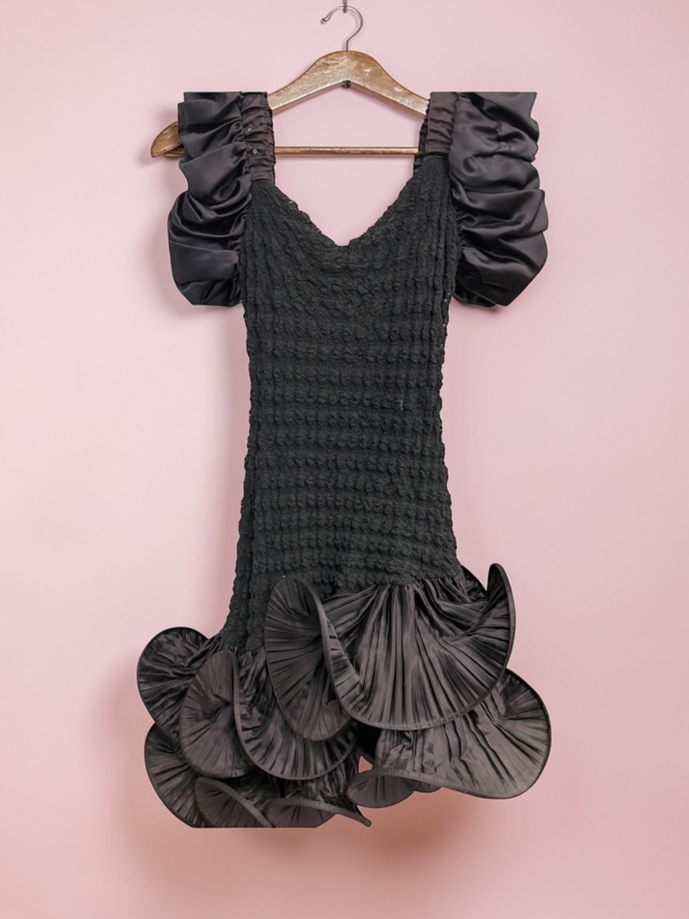 A la Carte 80s Party Dress Bubble Hem Ginormous Sleeves FABULOUS Size 11/12